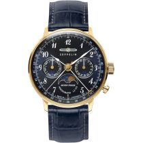 Zeppelin 7039-2 Hindenburg LZ129 Moonphase Ladies Watch 36mm 3ATM