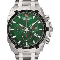 Swiss Alpine Military 7043.9134 Chronograph Mens Watch 46mm 10ATM