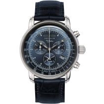 Zeppelin 7680-3 100 Years Zeppelin Alarm Chronograph Mens Watch 42mm 10 ATM