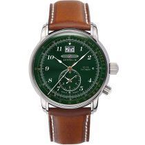 Zeppelin 8644-4 Los Angeles LZ126 Dual Time Mens Watch 42mm 5ATM