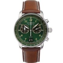 Zeppelin 8684-4 Graf Zeppelin LZ127 big-date Chronograph Mens Watch 41mm 5ATM