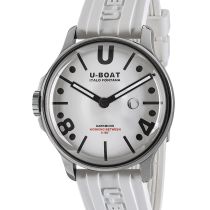 U-Boat 9542 Darkmoon White SS Mens Watch 44mm 5ATM