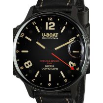 U-Boat 9671 Capsoil Doppiotempo DLC GMT Mens Watch 55mm 10ATM