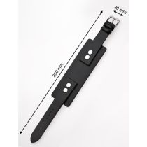 Perigaum Replacement Strap for P-0701 u. P-0702 20 x 260 mm Black Silver Clasp