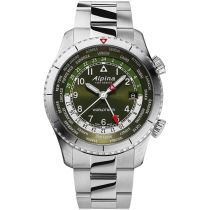 Alpina AL-255GR4S26B Startimer Pilot Worldtimer Mens Watch 