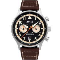 AVI-8 av-4088-01 Carey Dual Time Mens Watch 44mm 5ATM