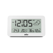 Braun BC13WP-DCF digital radio alarm clock w. weather station