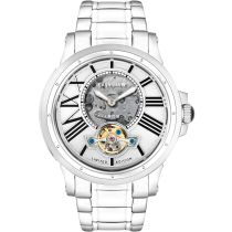 Thomas Earnshaw ES-8244-11 Bertha Open Heart Skeleton Mens Watch 42mm