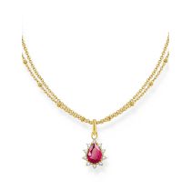 Thomas Sabo KE2294-995-10-L45V Gold-plated Necklace With Red Vintage Romance Pendant Ladies