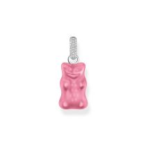 Thomas Sabo PE967-052-9 Big Silver Gold Bears Pendant in Pink with Stones Ladies