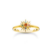 Thomas Sabo TR2458-488-7-54 Gold-plated ring sun colorful stones 