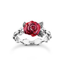 Thomas Sabo TR2482-664-10-56 Silver Ring Roses Romance Ladies