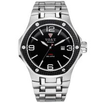 V.O.S.T. Germany V100.009.3S.SC.M.B Steel-Date Mens Watch 44mm 20ATM