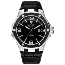 V.O.S.T. Germany V100.010.3S.SC.L.B Steel-Date Mens Watch 44mm 20ATM