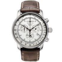 Zeppelin 7680-1 100 Years Zeppelin Alarm Chronograph Mens Watch 42mm 5ATM