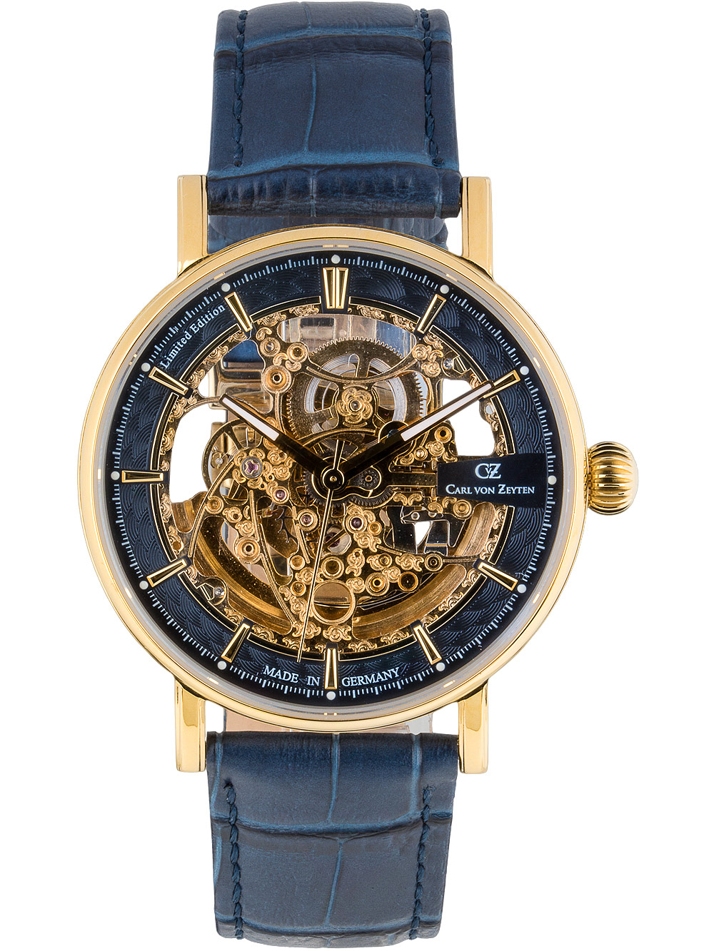 Carl von Zeyten automatic Weitenau Mens CVZ0078GBLS shopping: Timeshop24 cheap watch 44mm