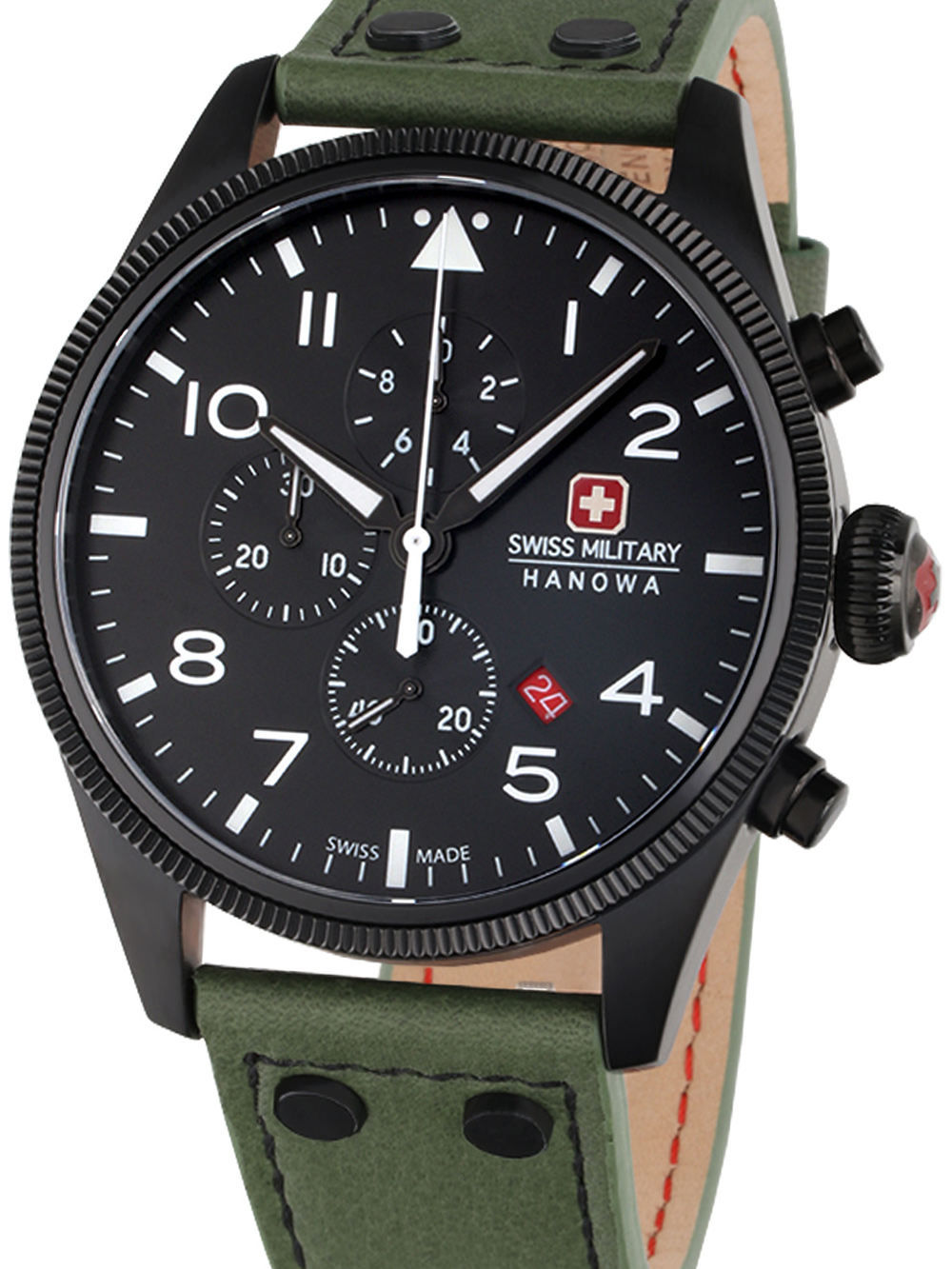 Swiss Timeshop24 shopping: 43mm Thunderbolt SMWGC0000430 watch Chrono cheap Military Mens Hanowa